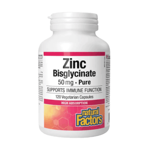 Natural Factors Zinc Bisglycinate 50 mg (120 Capsules)