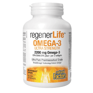 Natural Factors RegenerLife Omega-3 Ultra Strength 2200 mg (90 Softgels)