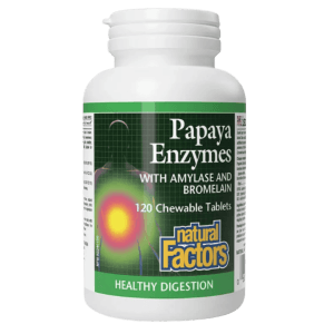 Natural Factors Papaya Enzymes with Amylase and Bromelain (120 Chewables)