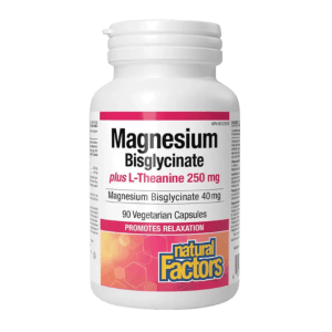 Natural Factors Magnesium Bisglycinate 100 plus L-Theanine 250 mg (90 Capsules)