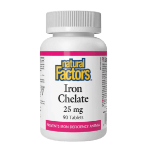 Natural Factors Iron Chelate 25 mg (90 Tablets)