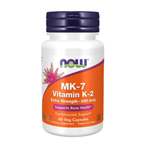 Now Foods MK-7 Vitamin K-2, Extra Strength 300 mcg (60 Veg Capsules)