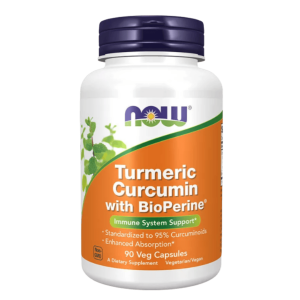 Now Foods Turmeric Curcumin + BioPerine (90 Veg Capsules)