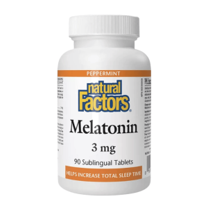 Natural Factors Melatonin 3 mg (90 Tablets, Peppermint)