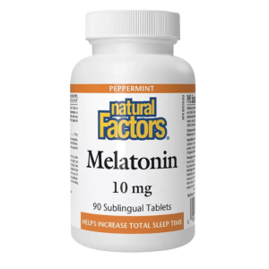 Natural Factors Melatonin 10 mg (90 Tablets, Peppermint)