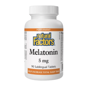 Natural Factors Melatonin 5 mg (90 Tablets, Peppermint)