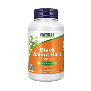 Now Foods Black Walnut Hulls 500 mg (100 Veg Capsules)