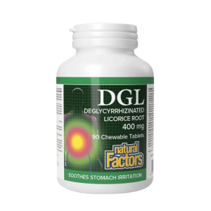 Natural Factors DGL Deglycyrrhizinated Licorice Root 400 mg (90 Chewables)