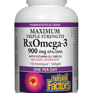 RxOmega-3 with Vitamin D3 Maximum Triple Strength 900mg 150softgels